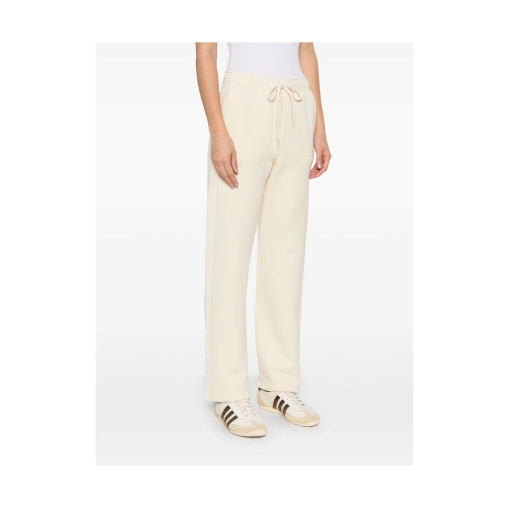 Autry Elastische taille geborduurde logo broek Beige Dames