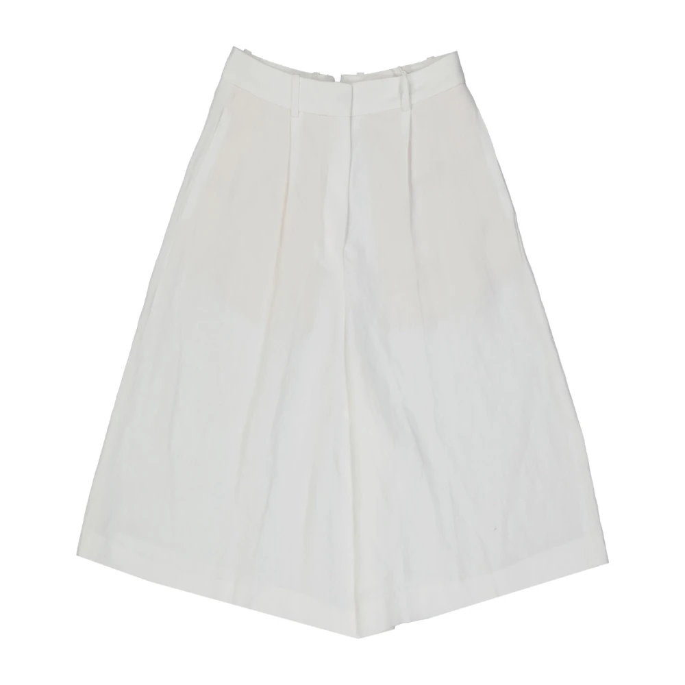 Fabiana Filippi Linnen Shorts met Zakken White Dames