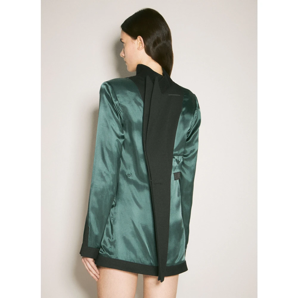 MM6 Maison Margiela Blazerjurk met satijnen afwerking Green Dames