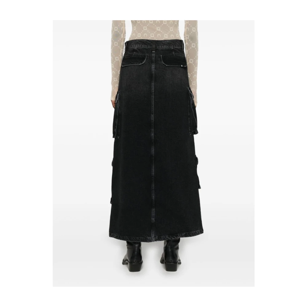 Amish Zwarte Denim Cargo Jeans Black Dames