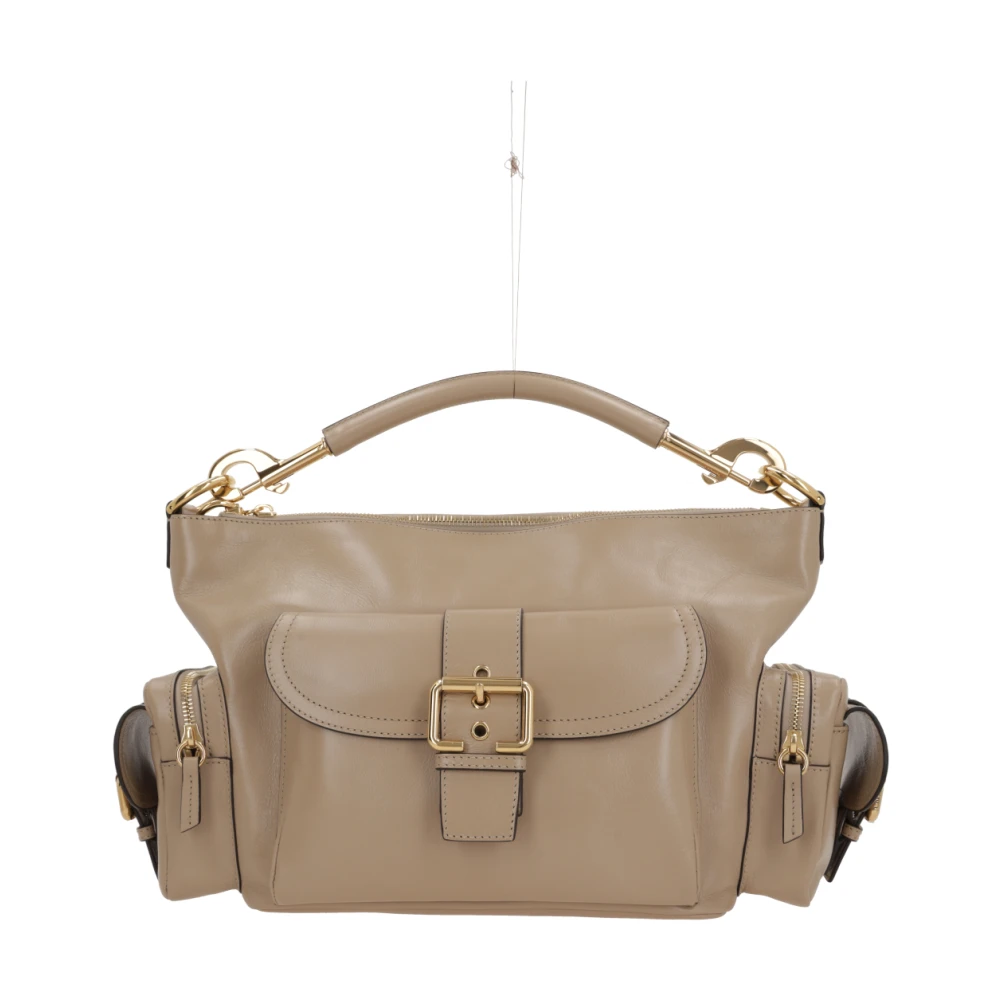 Chloé Donkerbeige Schoudertas met Gouden Hardware Brown Dames