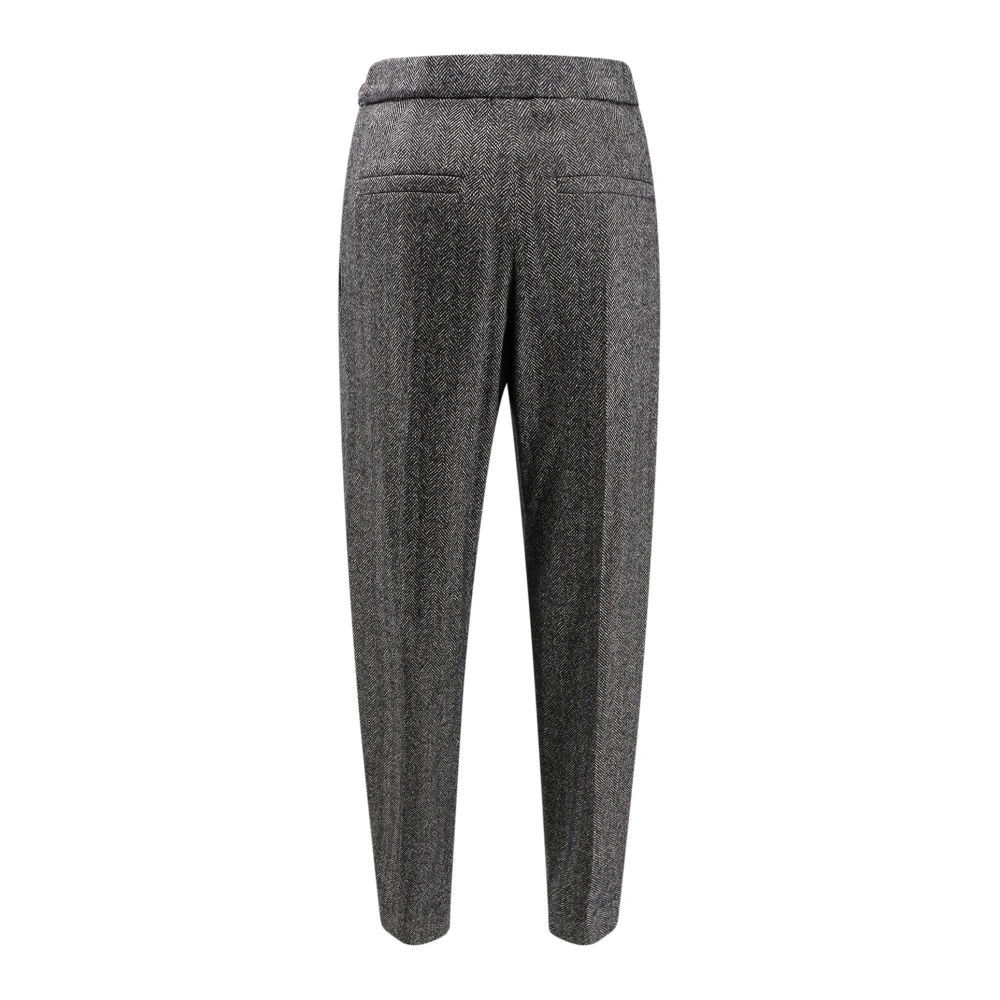 BRUNELLO CUCINELLI Wollen broek met Pince-detail Black Dames