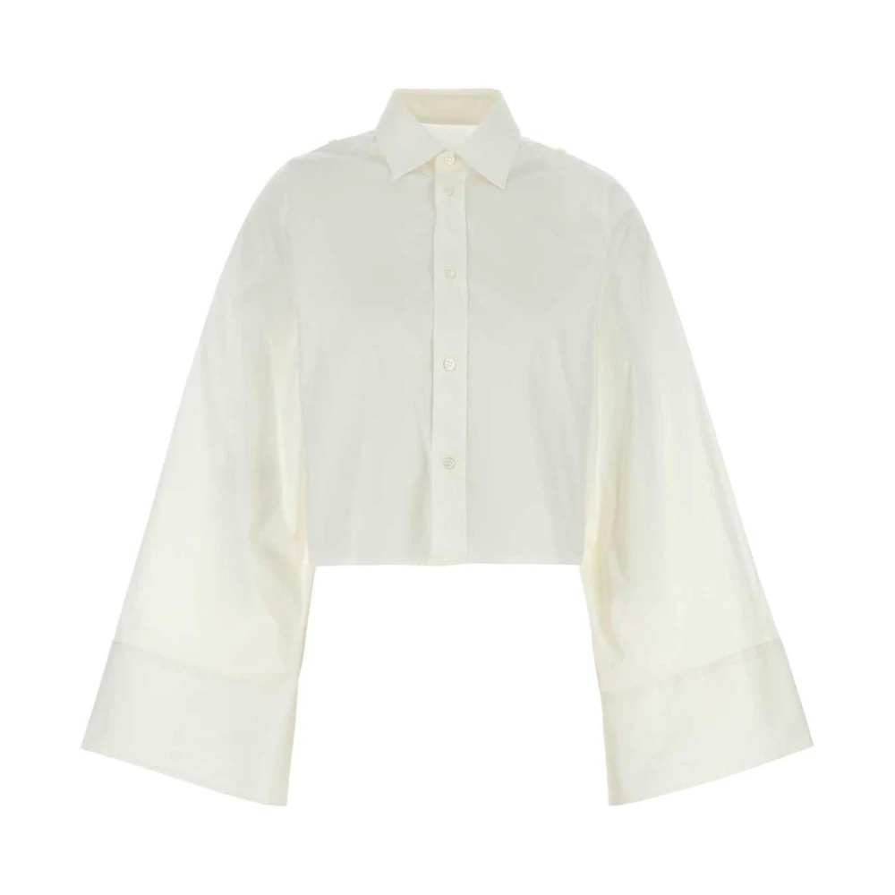 Mm6 Maison Margiela Donna Bianco Cropped Shirt