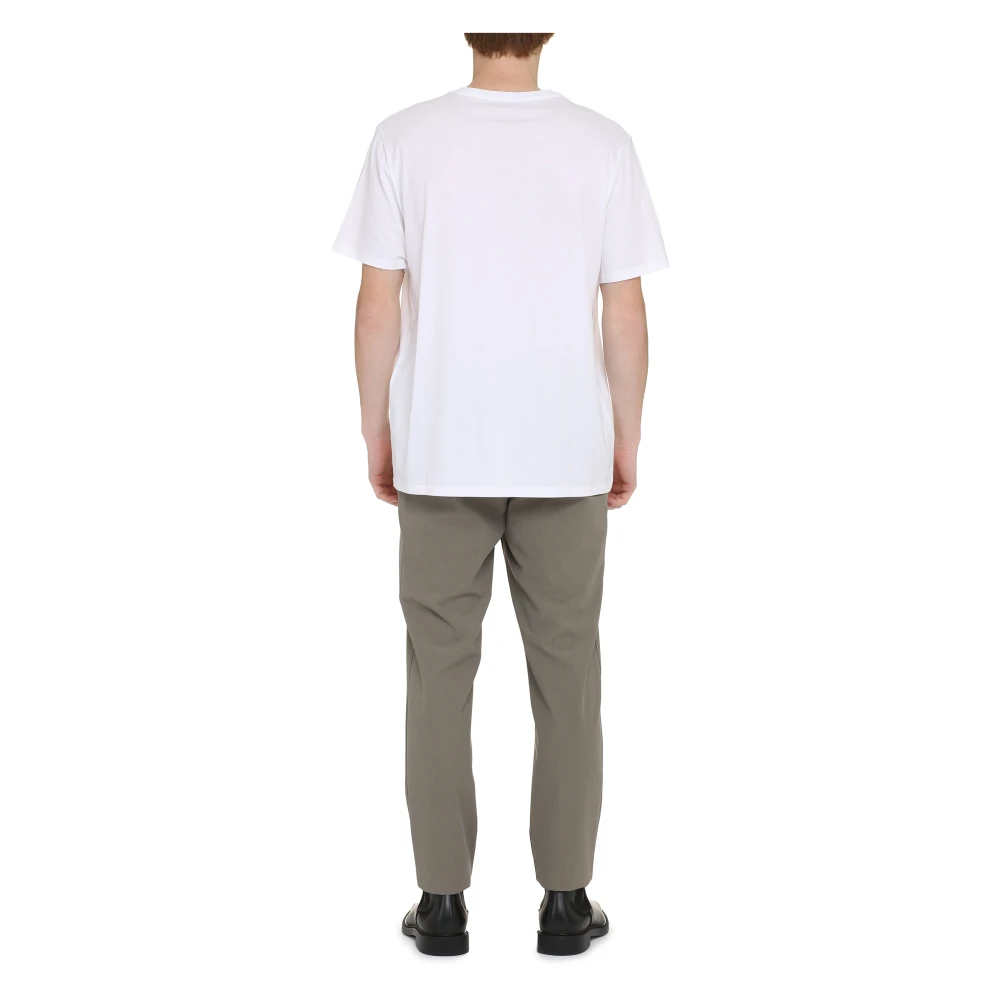 Vince Geribbelde katoenen T-shirt White Heren