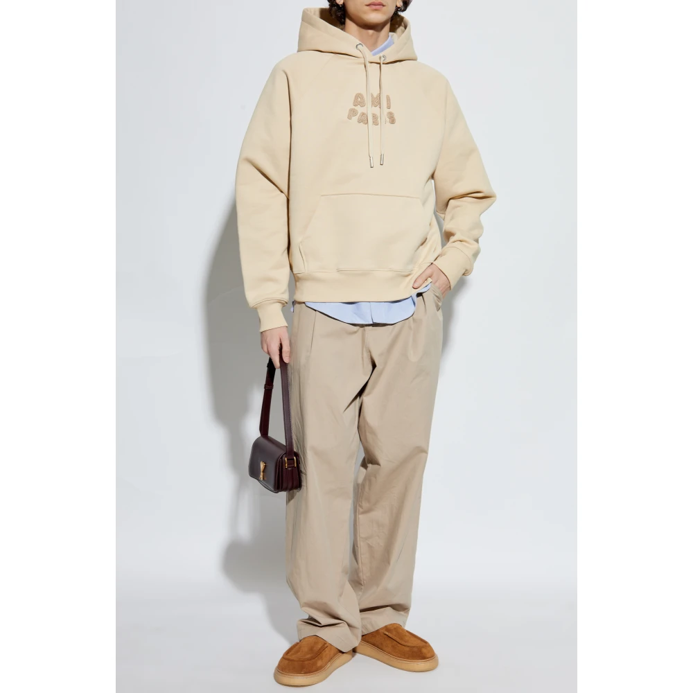 Ami Paris Hoodie Beige Heren