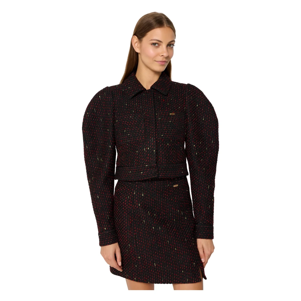 Bizuu Korte blazer met een boxy snit Laurie zwart Multicolor Dames