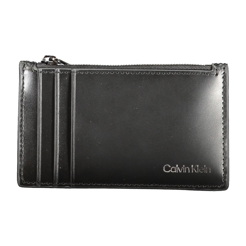 Calvin Klein Heren Portemonnee Zwart Kaarthouder Ritsvak Black Heren