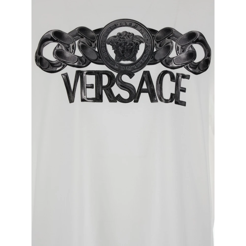 Versace Wit T-shirt met Medusa Head Print White Heren