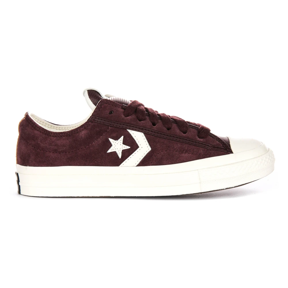 Converse Men's Brown Sneakers, 7 Uk, Textile Trainers In Maroon