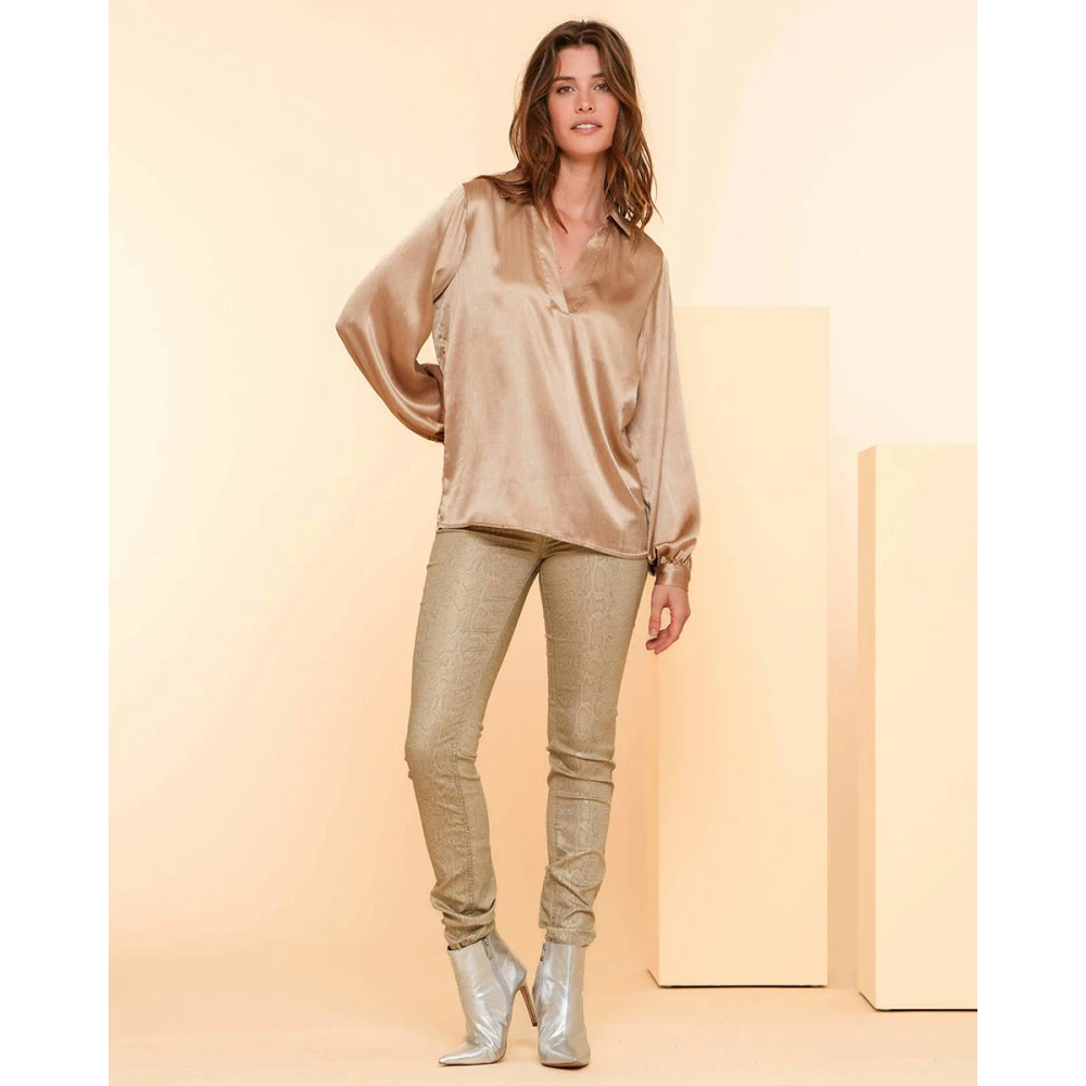 Geisha Jeans met slangenprint Yellow Dames
