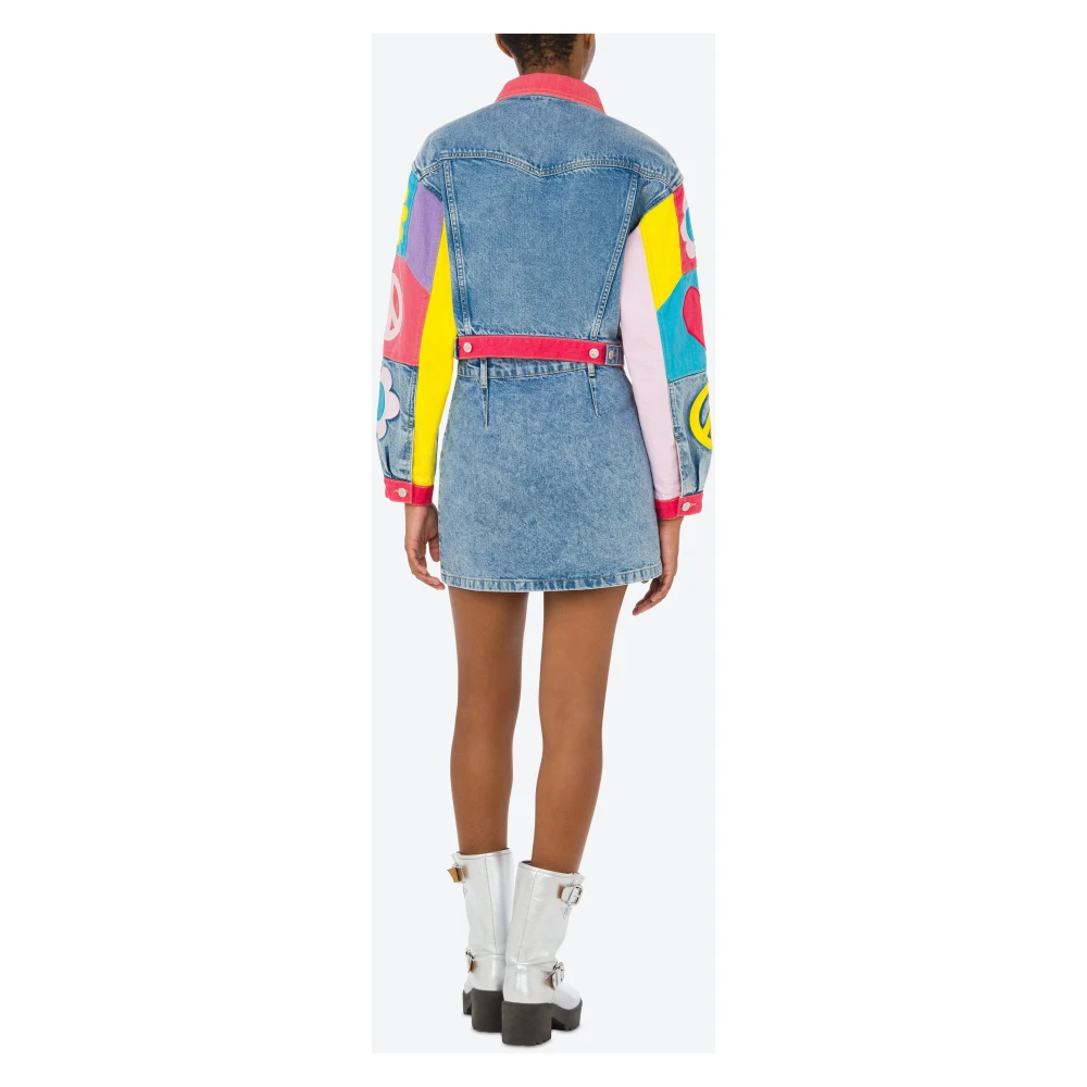 Moschino Symbol Patches Spijkerjasje Multicolor Dames