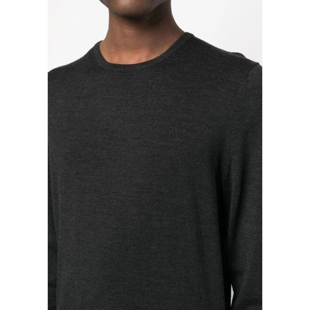 Calvin Klein Superior Wool Crew Neck Sweater Gray Heren