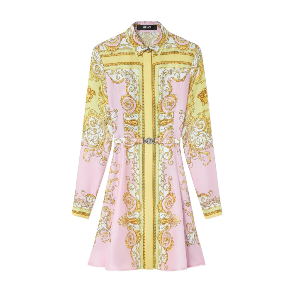 Versace Printed Silk Twill Midi Shirt Dress - Female - Shirt Dresses - Multicolor - M - Dresses - Image 2