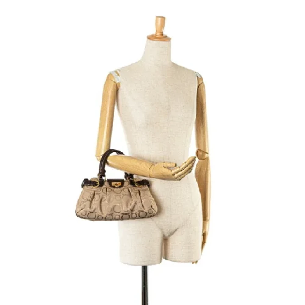 Salvatore Ferragamo Pre-owned Canvas handbags Brown Dames