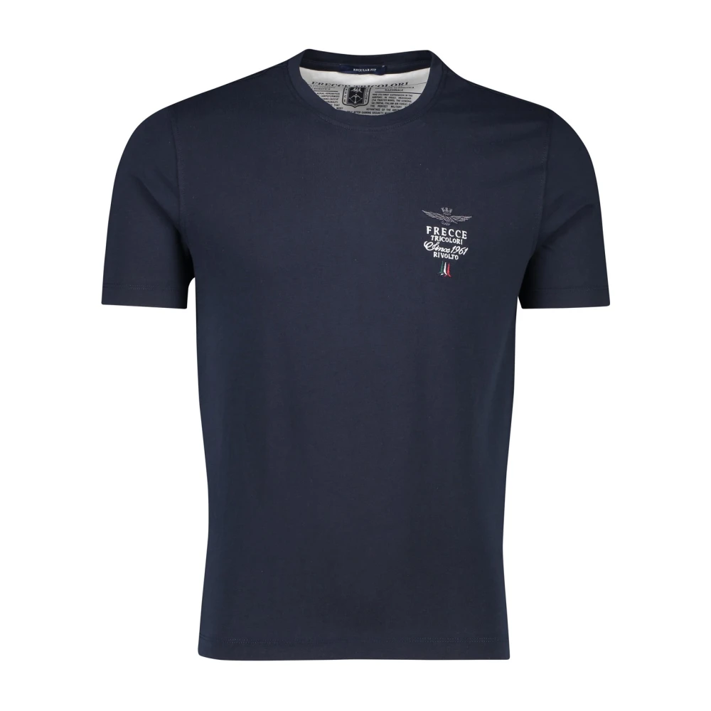 Aeronautica militare Donkerblauw Katoenen T-shirt Slim Fit Blue Heren