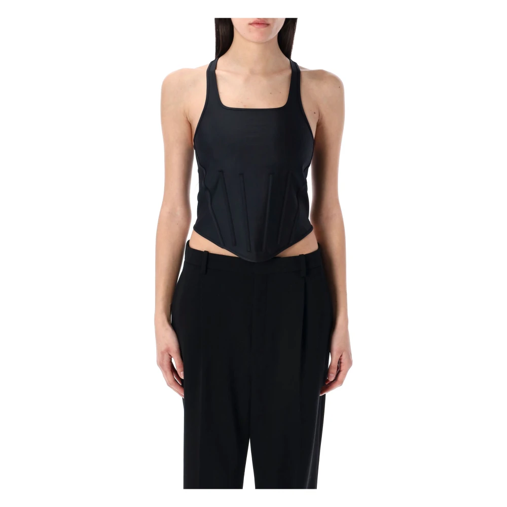 Mugler Zwarte Corset Tanktop Black Dames