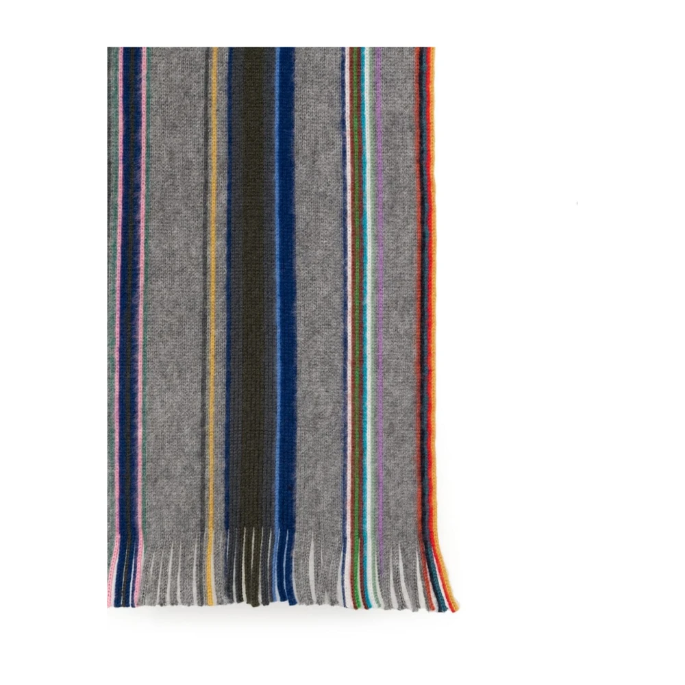 Paul Smith Gestreepte Wollen Sjaal met Franje Multicolor Heren