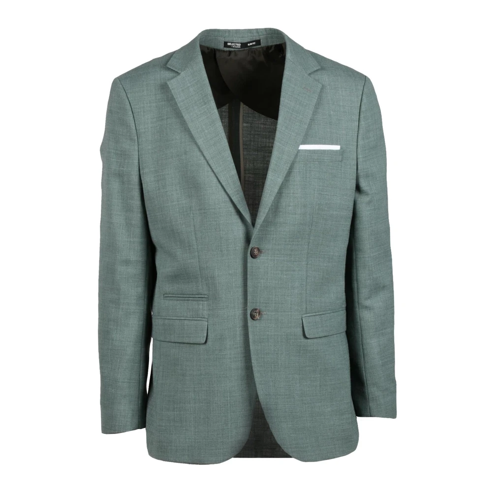 Selected Femme Slim Fit Linnen Blend Jas Green Heren