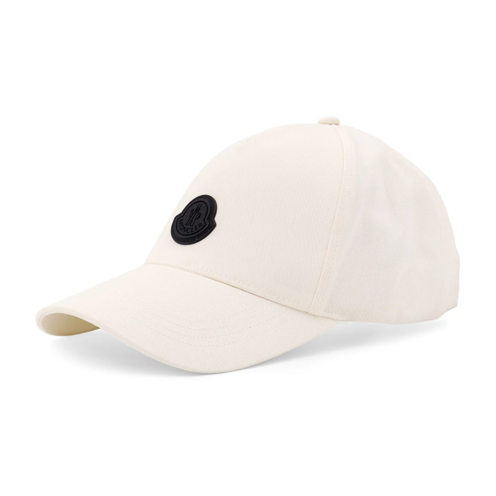 Moncler Katoenen Logo Patch Verstelbare Band Hoed White Heren