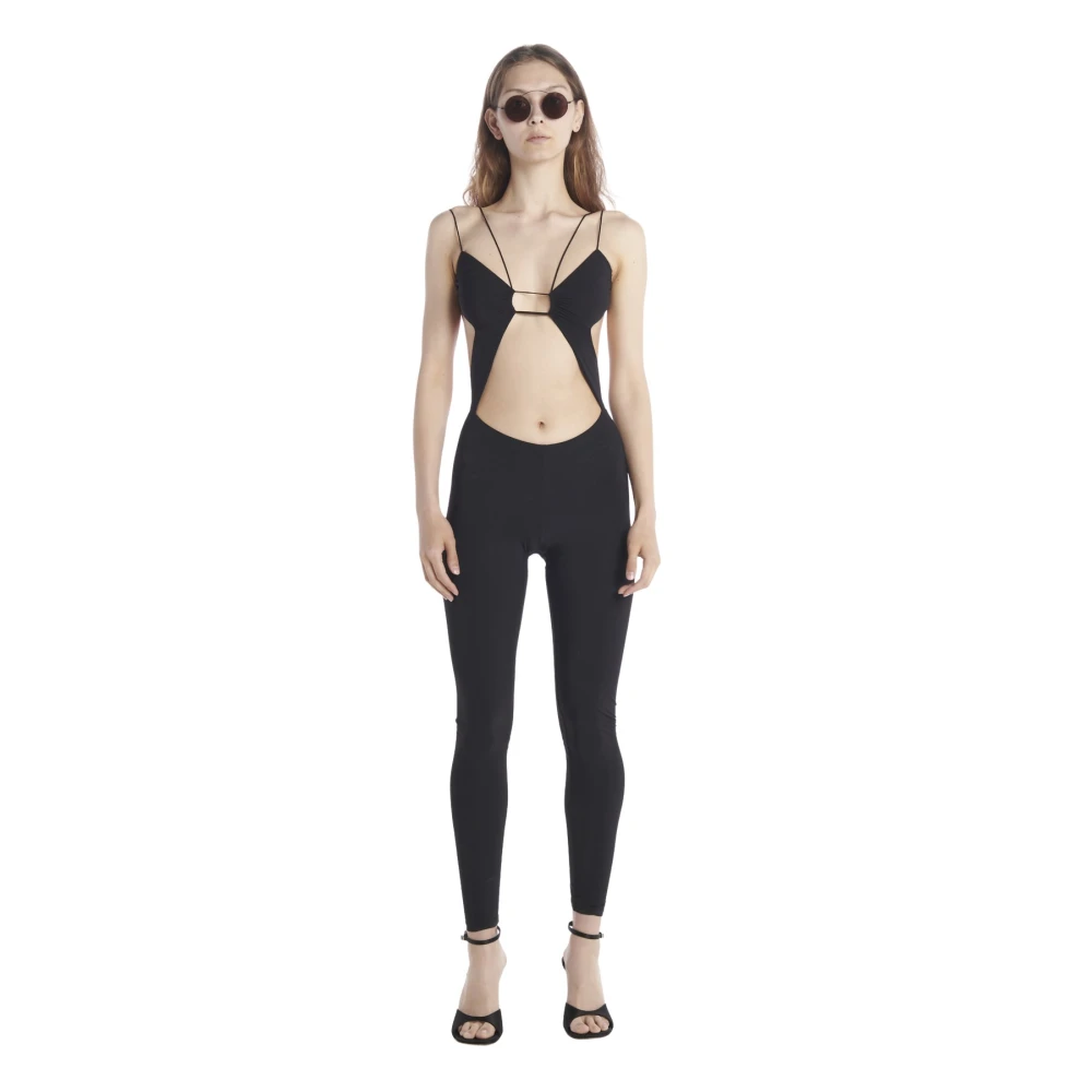 Amazuin Zwarte Jumpsuit Jurk Black Dames