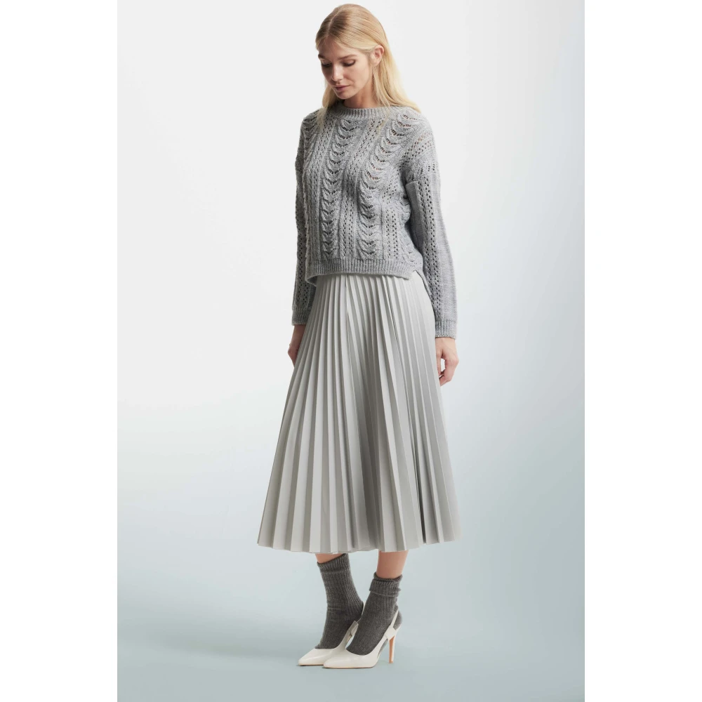 Kocca Geplooide Viscose Rok Gray Dames