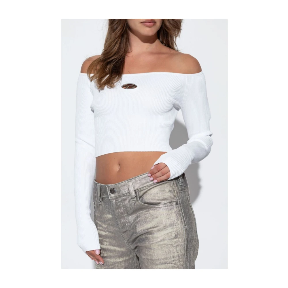 Diesel Stijlvolle Pullover met Lange Mouwen White Dames