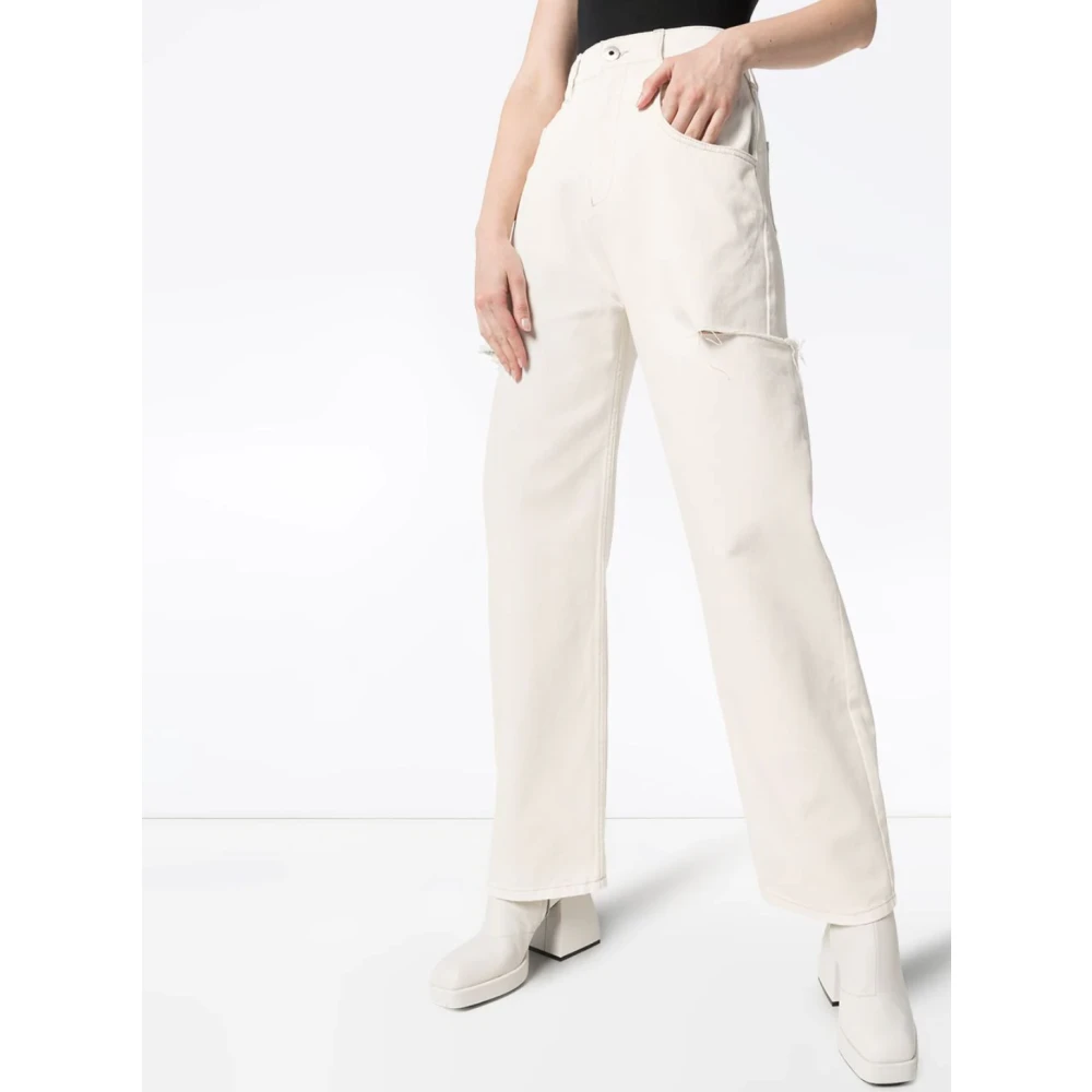 Maison Margiela Milk Side Cut Jeans White Dames