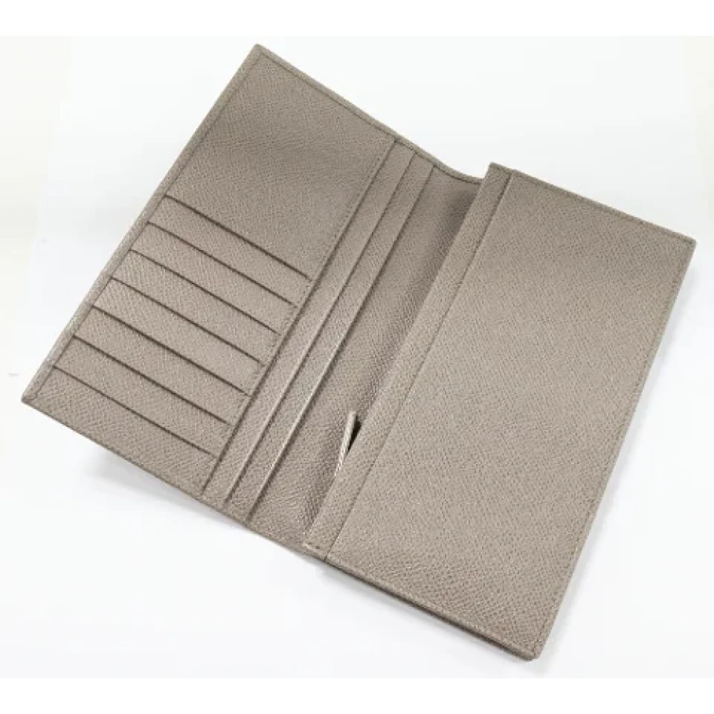 Bvlgari Vintage Pre-owned Leather wallets Gray Dames