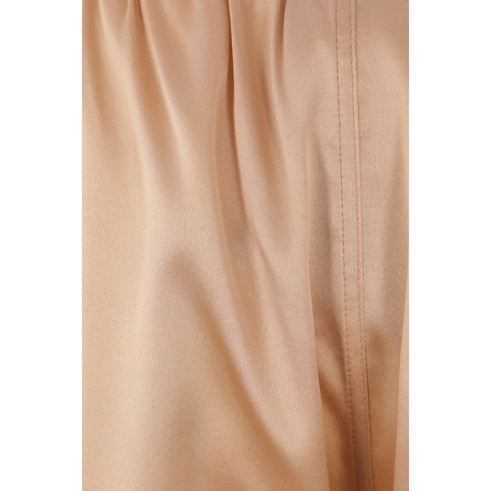 Tom Ford Beige Zijden Stretch Shorts met Fluweel Tailleband Beige Dames