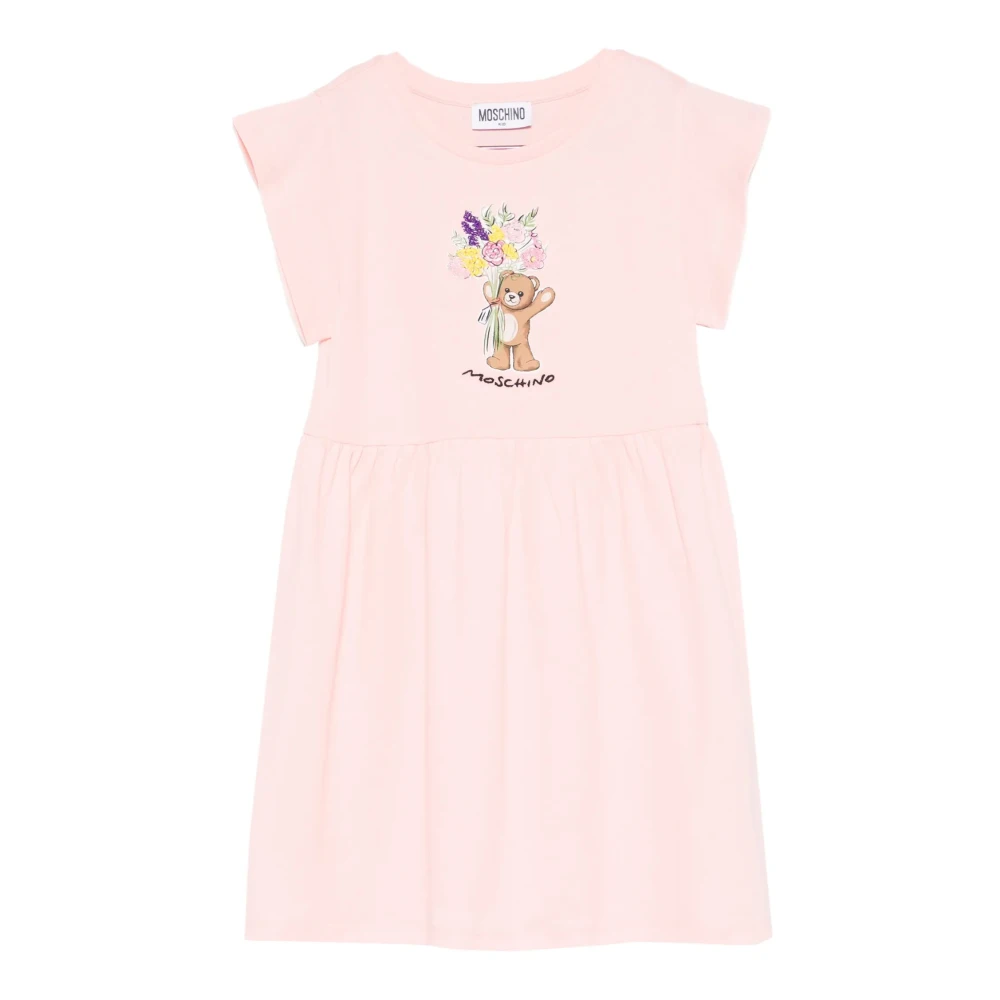 Moschino Girls Pink Dresses, 6 Y, Teddy Bear Sweatshirt Dress