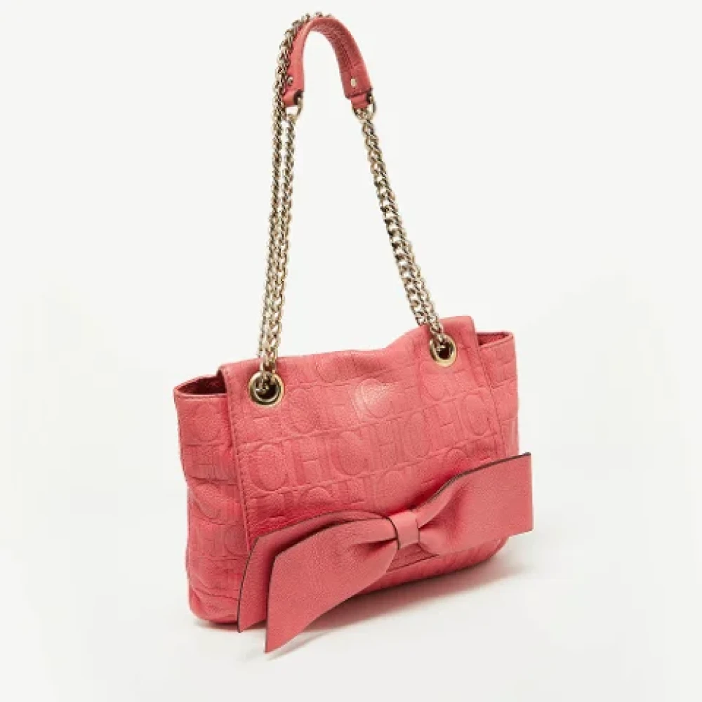 Carolina Herrera Pre-owned Leather shoulder-bags Pink Dames