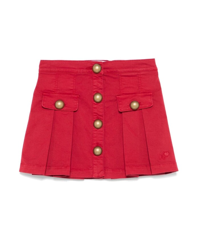 jupe-en-denim-rouge-a-ourlet-evase