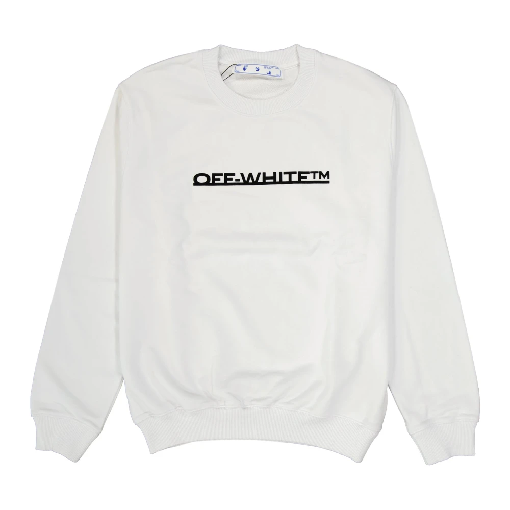 Off White Logo Sweartshirt 100% Katoen Gemaakt in Italië White Heren