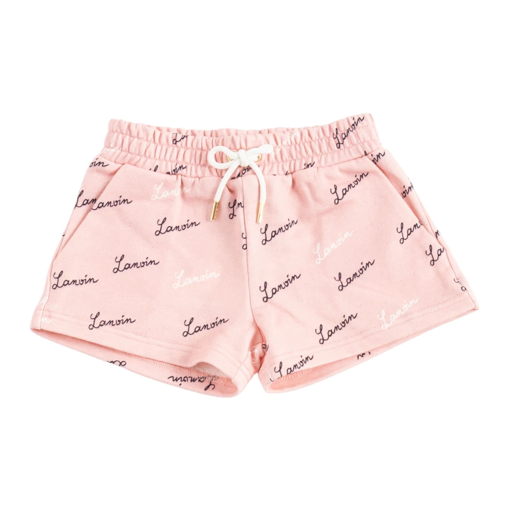 Lanvin Girls Pink Shorts, 4 Y, Jogging Shorts With All-Over Logo