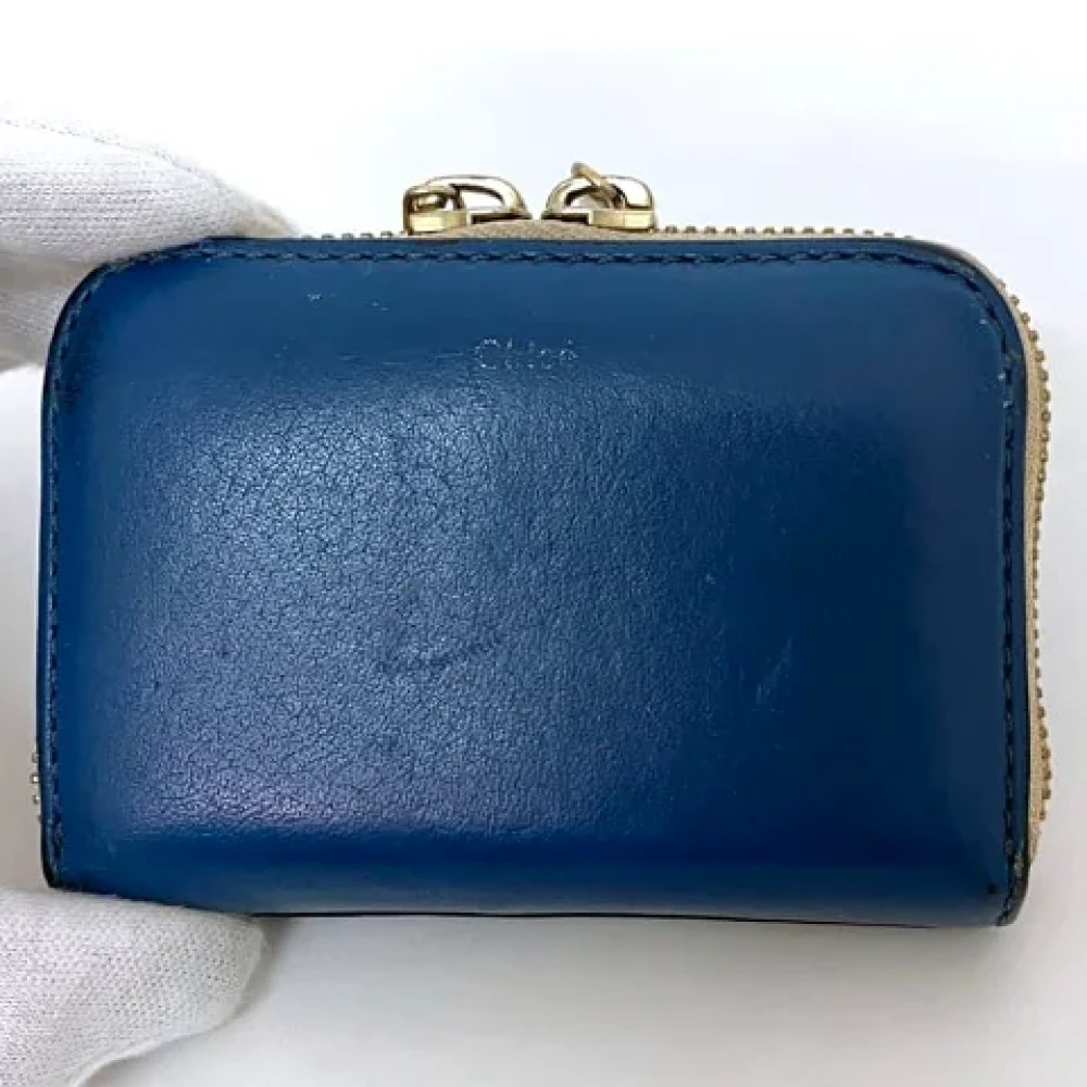 Chloé Pre-owned Leather wallets Blue Dames