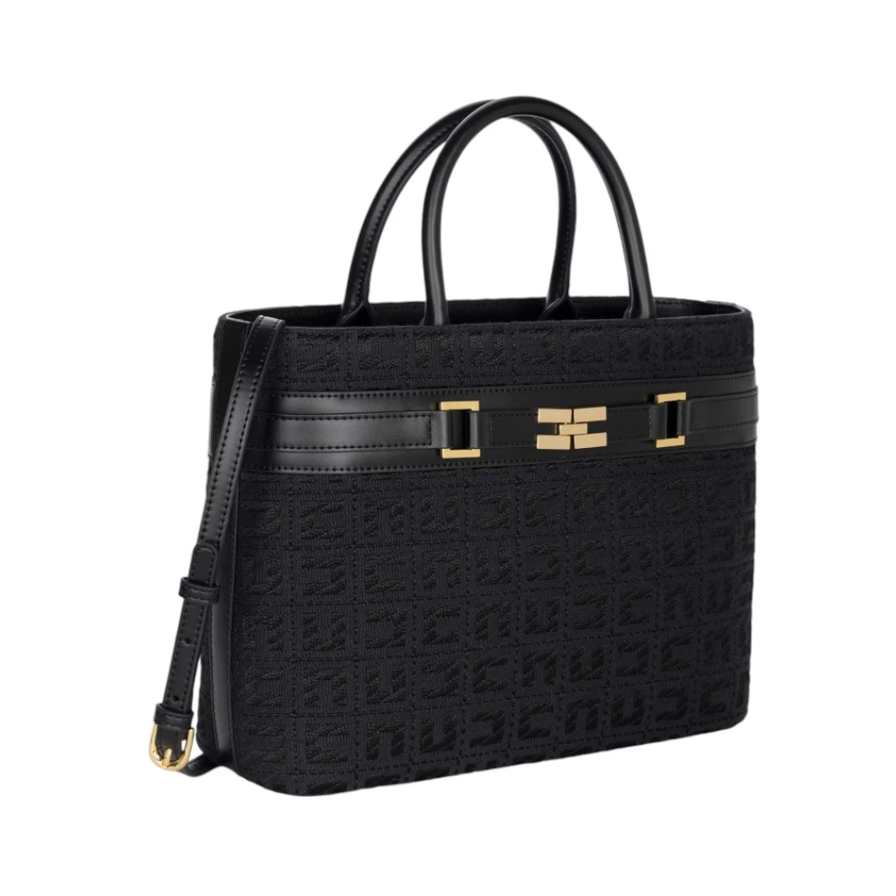 Elisabetta Franchi Stijlvolle leren tas voor vrouwen Black Dames