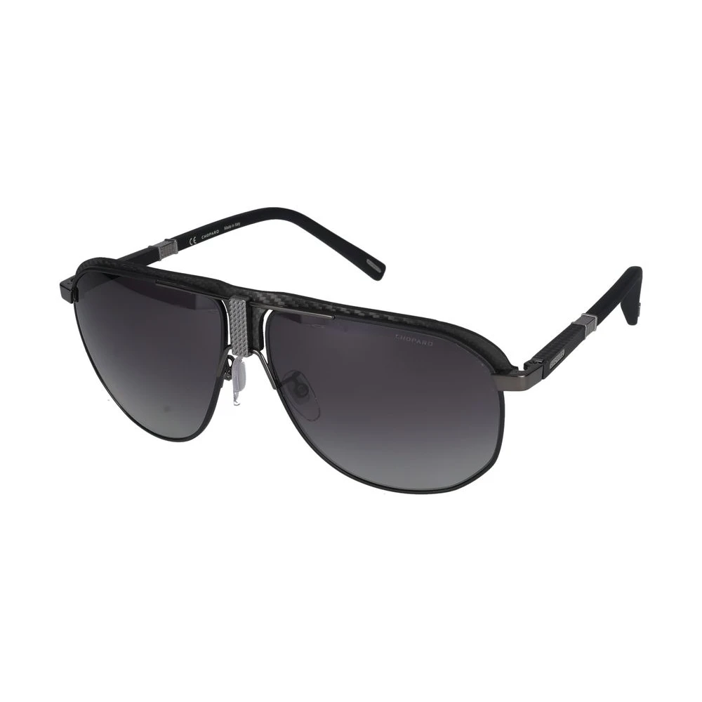 Chopard Men's Gray Sunglasses, 62 Mm, Matte Black Bachelite Sunglasses