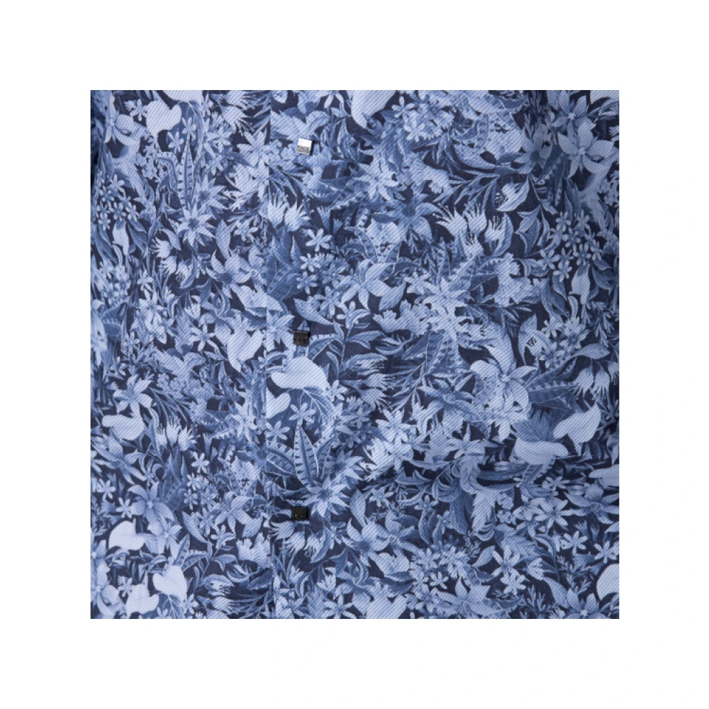 Karl Lagerfeld Blauwe blouse met bloemmotieven Blue Heren