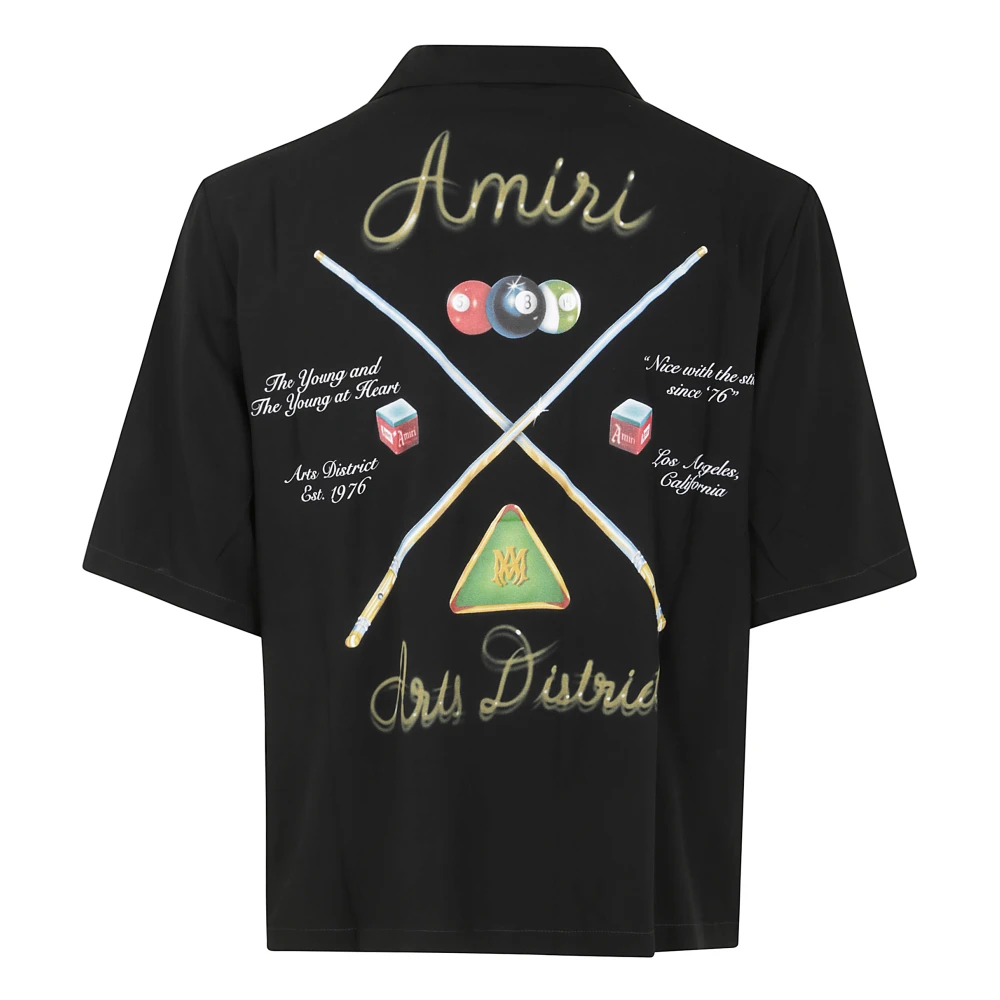 Amiri Pool Cue Bowling Shirt Black Heren