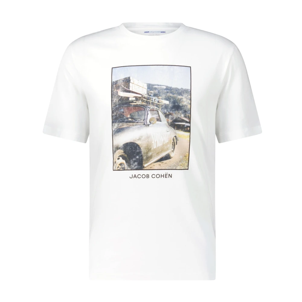 Jacob Cohën Bedrukt T-shirt losse pasvorm ronde hals White Heren