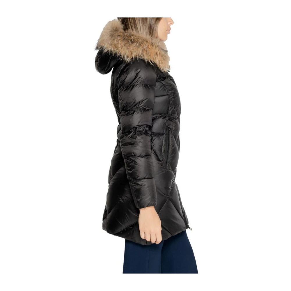 Blauer Zwarte polyamide jas en mantel Black Dames
