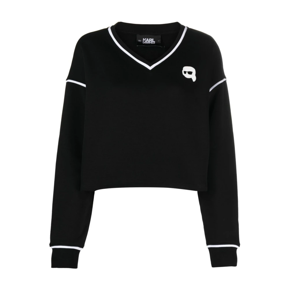 Karl Lagerfeld Zwarte Logo Karlito Sweatshirt Black Dames