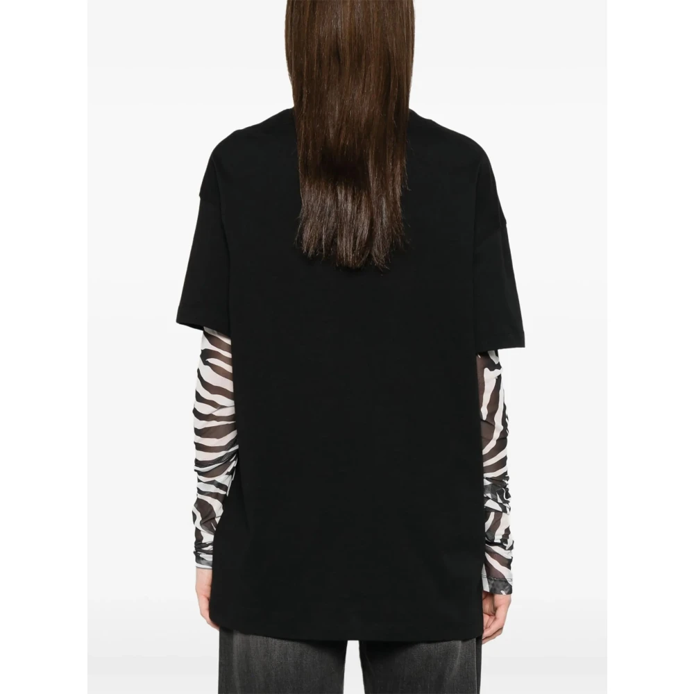 Versace Jeans Couture Zwarte Panther T-Shirt Black Dames