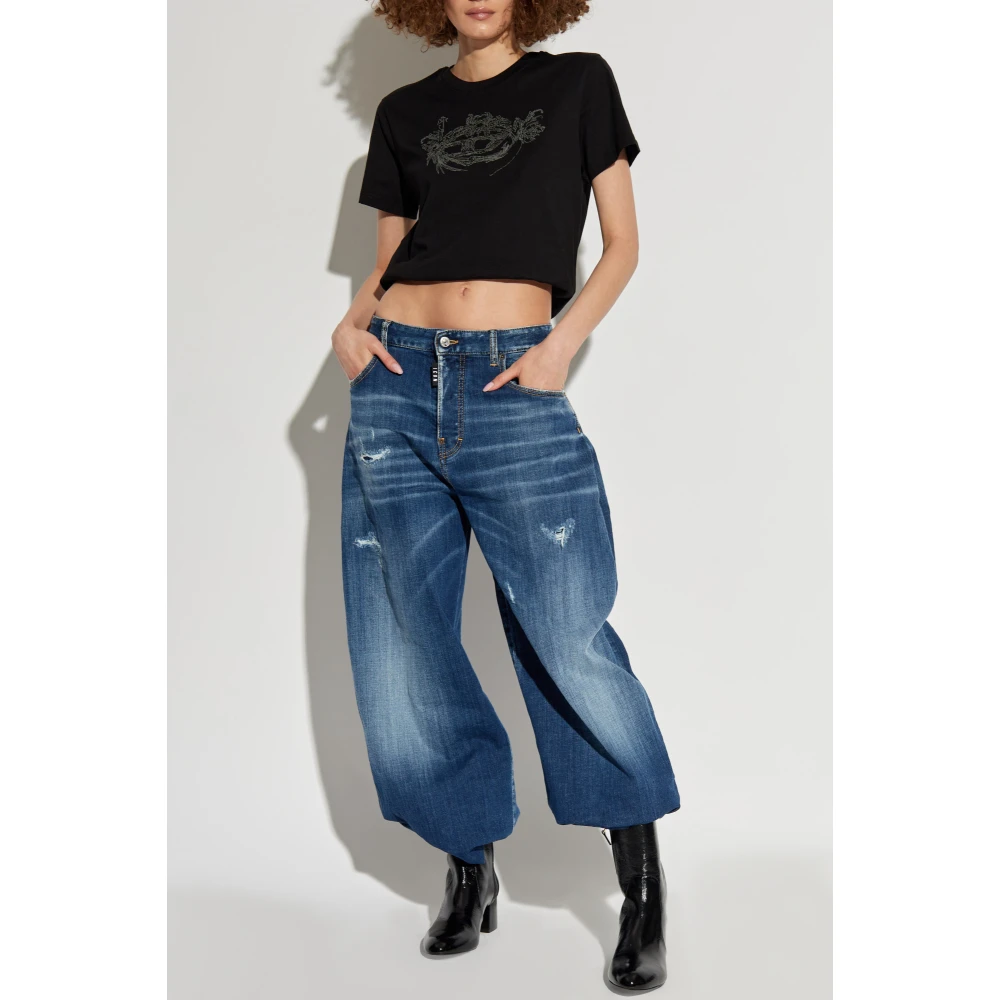 Diesel T-shirt `T-Regs-P2` Black Dames