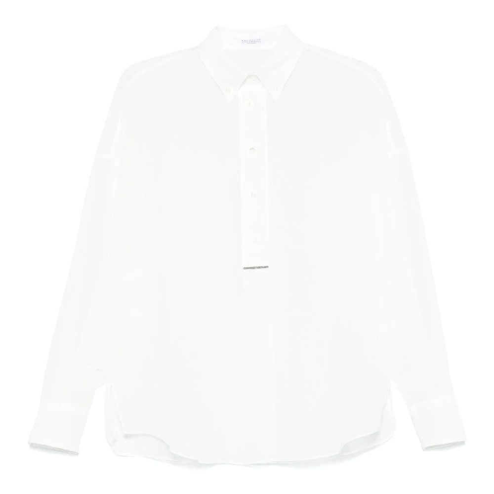 Brunello Cucinelli White Cotton Shirt - Female - Shirts - Xs - Blouses & Shirts