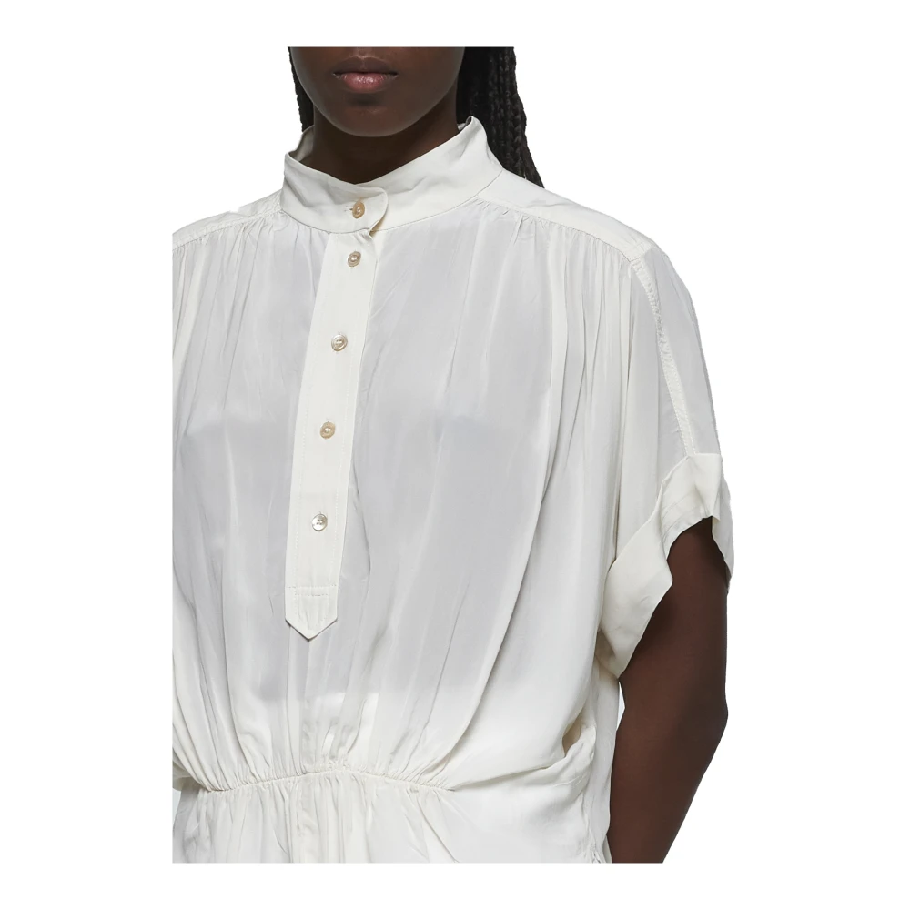 Isabel marant Blouse met verzamelde taille en vleermuismouwen Beige Dames