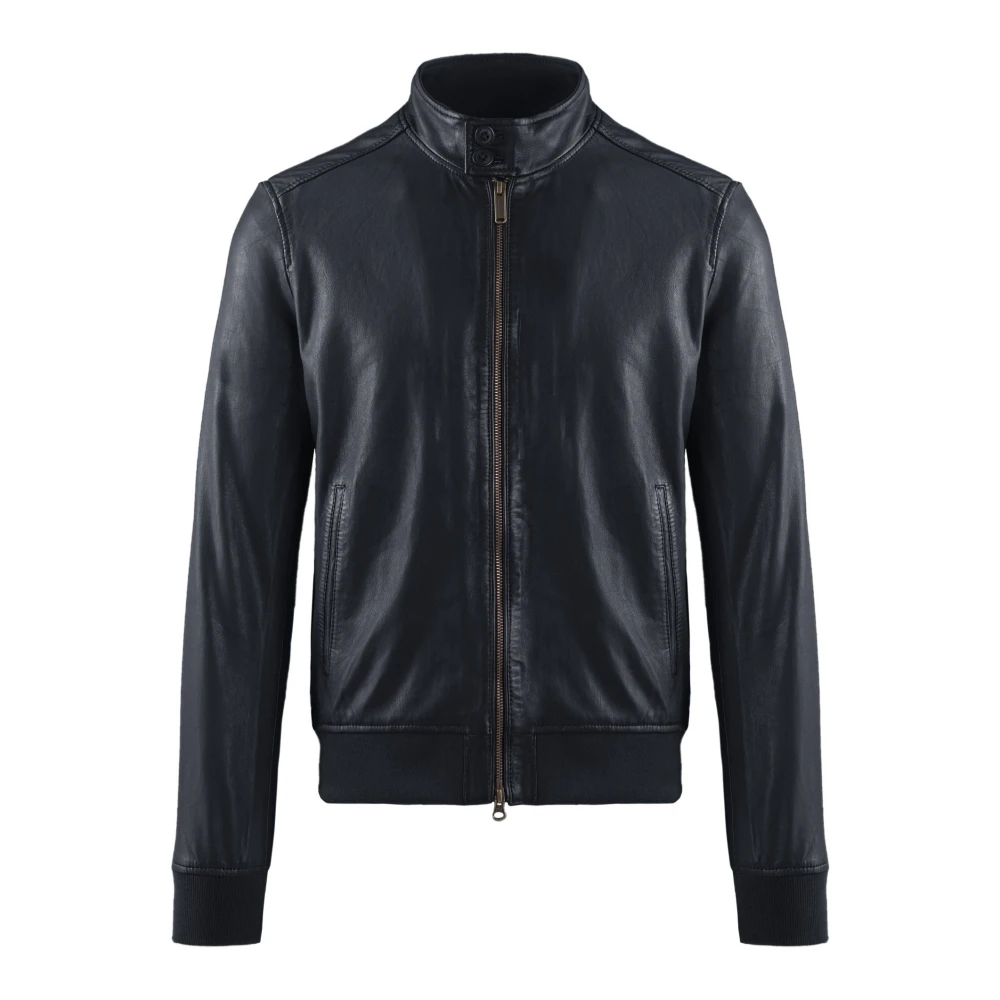 Bomboogie Homme Gris - Friz Leather Bomber Jacket - Vestes - Taille: Xl