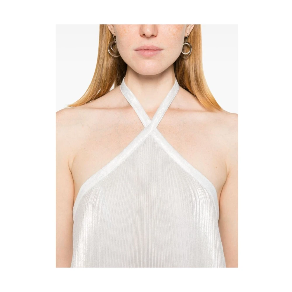 L'idée Metallic Halternek Jurk met Asymmetrische Zoom Gray Dames