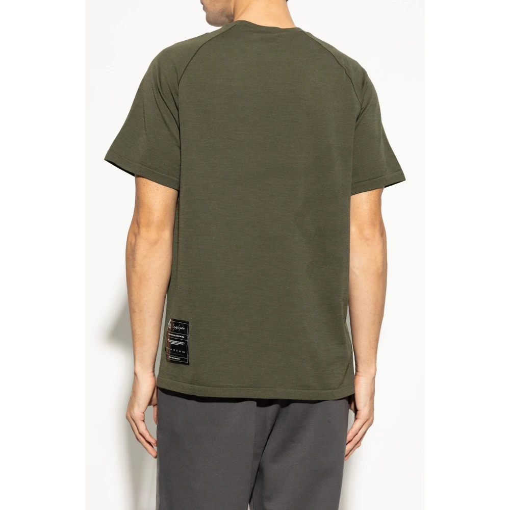 Y-3 T-shirt met logopatch Green Heren
