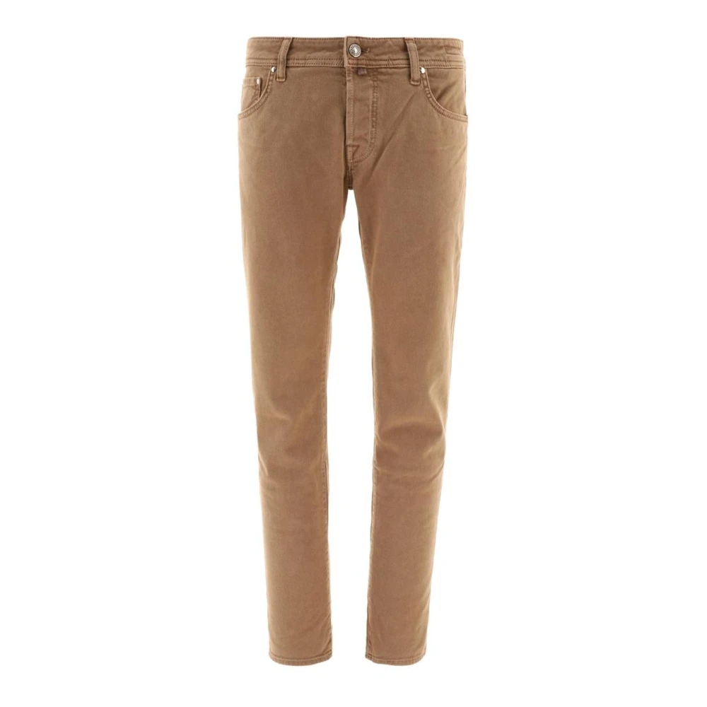 Jacob Cohën Broderade Slim-Fit Jeans Brown, Herr